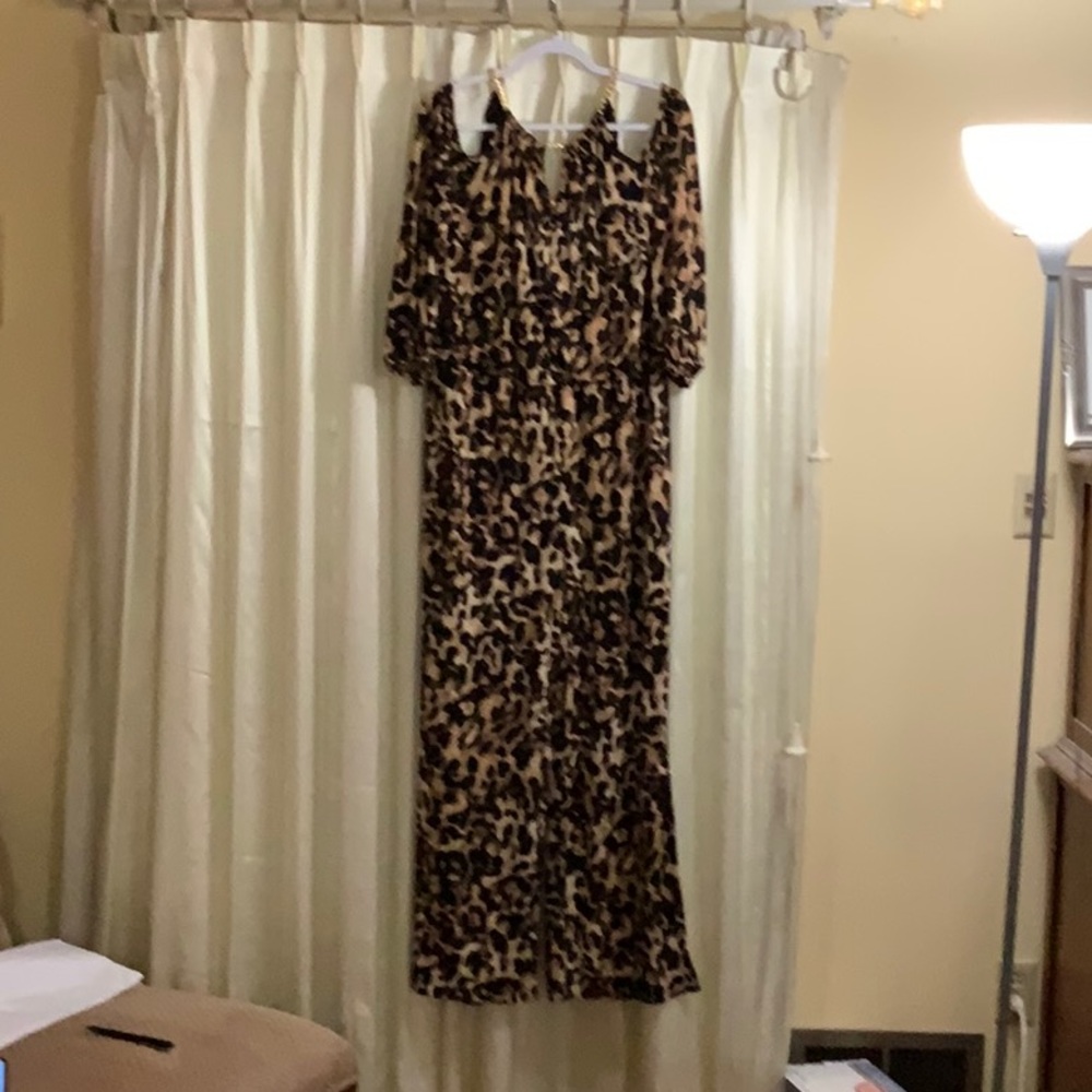 Thalia Sodi XL leopard print jumpsuit.